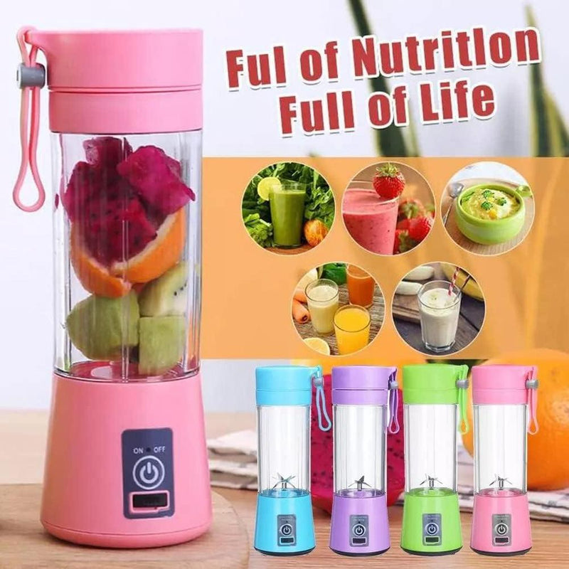 Portable Juicer – 380ml USB Rechargeable Mini Blender for Outdoor and Home Use