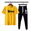 2 Pcs Men's Cotton Jersey Printed Track Suit