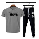 2 Pcs Men's Cotton Jersey Printed Track Suit