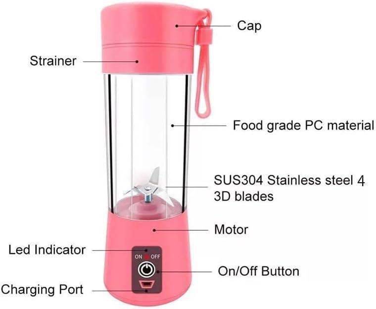 Portable Juicer – 380ml USB Rechargeable Mini Blender for Outdoor and Home Use