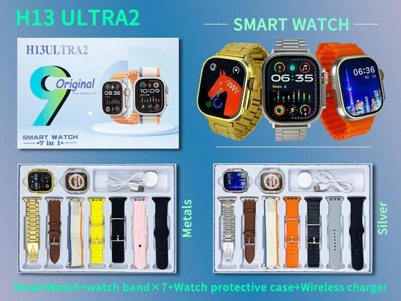 7 in 1 Ultra  Smart Watch  H 13 Ultra Smart Watch 9 Original