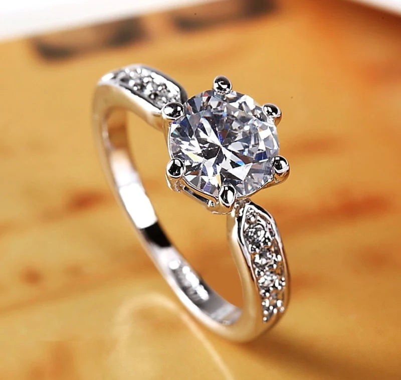 Cubic Zirconia Adjustable Ring